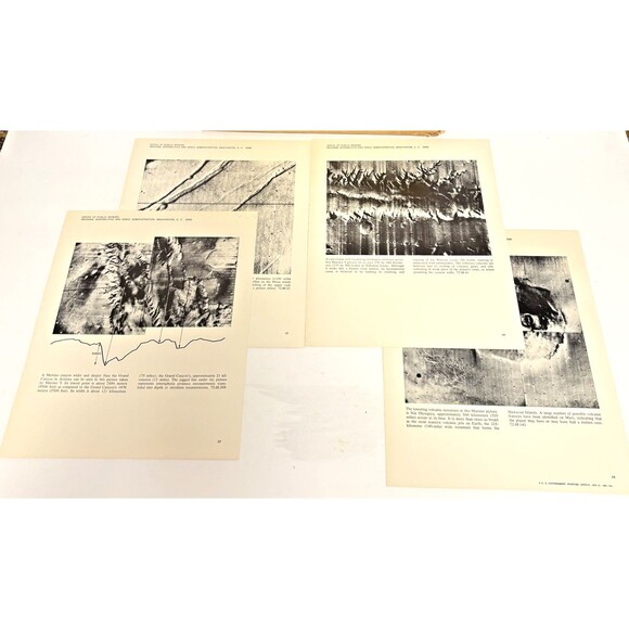Vintage 1972 NASA Litho Pictures Mariner 9 Mars Martian Orbit Nov 1970- Complete - Picture 6 of 9